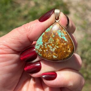 Sterling Silver Royston Ribbon Large Teardrop Pendant